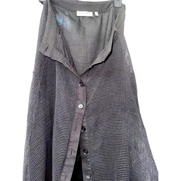 Patrizia Luca Milano Women's Black Mesh A-Line Midi Skirt Size L - Picture 11 of 14